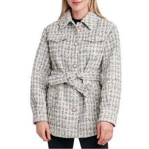Laundry by Shelli Segal Tweed Shirt Jacket, Size L